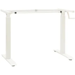 Manual Height Adjustable Standing Desk Frame Hand Crank White VidaXL