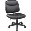Yaheetech Armless Office Chair Mid-Back Task Chair Adjustable Desk Chair Computer Chair Faux Leather Chair Without Arms