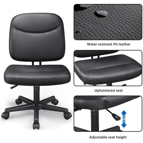 Yaheetech Armless Office Chair Mid-Back Task Chair Adjustable Desk Chair Computer Chair Faux Leather Chair Without Arms 3 Yaheetech Armless Office Chair Mid-Back Task Chair Adjustable Desk Chair Computer Chair Faux Leather Chair Without Arms - Image 3