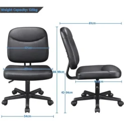 Yaheetech Armless Office Chair Mid-Back Task Chair Adjustable Desk Chair Computer Chair Faux Leather Chair Without Arms 9 Yaheetech Armless Office Chair Mid-Back Task Chair Adjustable Desk Chair Computer Chair Faux Leather Chair Without Arms -Office Furniture Store 28187813 5
