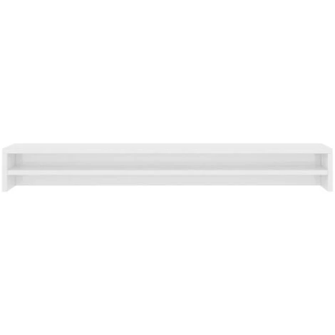 Monitor Stand High Gloss White 100x24x13 Cm Chipboard 4 Monitor Stand High Gloss White 100x24x13 Cm Chipboard - Image 4