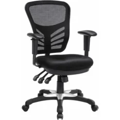 Songmics Office Chair Ergonomic, Computer Mesh Desk Chair, Adjustable Armrests, Unique Height Adjustable Backrest, Tilt Function And Position Lock, Lumbar Support, Black OBN52BKUK