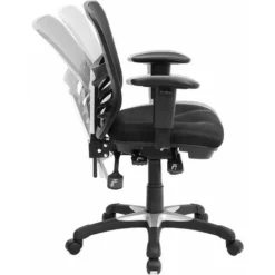 Songmics Office Chair Ergonomic, Computer Mesh Desk Chair, Adjustable Armrests, Unique Height Adjustable Backrest, Tilt Function And Position Lock, Lumbar Support, Black OBN52BKUK -Office Furniture Store 31837824 3