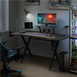 Yaheetech Multifunctional Computer Gaming Desk Stylish Home Office Desk,Black -Office Furniture Store 32716352 5