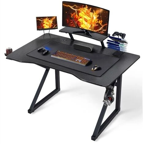 Yaheetech Black Computer Desk Modern Writing Desk Table Stable Gaming Desk Workstations For Home Office Conference Work And Study 1 Yaheetech Black Computer Desk Modern Writing Desk Table Stable Gaming Desk Workstations For Home Office Conference Work And Study