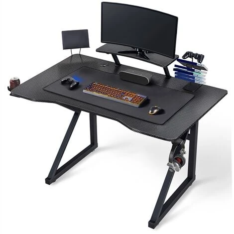 Yaheetech Black Computer Desk Modern Writing Desk Table Stable Gaming Desk Workstations For Home Office Conference Work And Study 3 Yaheetech Black Computer Desk Modern Writing Desk Table Stable Gaming Desk Workstations For Home Office Conference Work And Study - Image 3