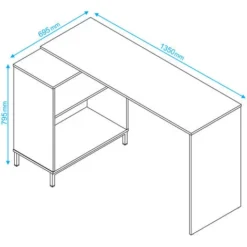 OUT & OUT Vola White Corner Computer Desk -Office Furniture Store 33860873 4