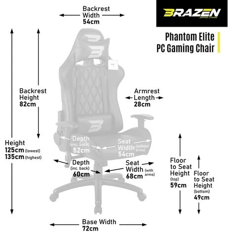 BraZen Phantom Elite PC Gaming Chair - White 2 BraZen Phantom Elite PC Gaming Chair - White - Image 2