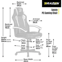 BraZen Salute PC Gaming Chair - Black -Office Furniture Store 34969554 5