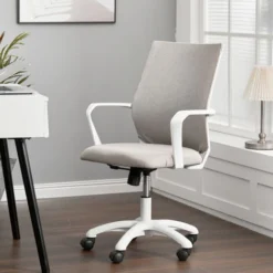 Livingandhome Fabric Office Chair, Khaiki