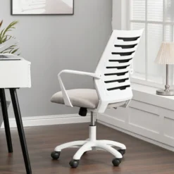Livingandhome Fabric Office Chair, Khaiki 7 Livingandhome Fabric Office Chair, Khaiki -Office Furniture Store 35478050 3