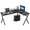 HOMCOM L-Shaped Corner Computer Desk Laptop Workstation PC Table Home Office