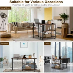 L-shaped Mobile 360° Rotating Corner Computer Desk Laptop Computer PC Desk Home 9 L-shaped Mobile 360° Rotating Corner Computer Desk Laptop Computer PC Desk Home -Office Furniture Store 36617422 5