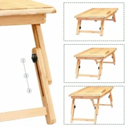 Deuba Folding Laptop Stand Table Desk Adjustable Lapdesk PC Desktop Notebook Bamboo Bed Sofa Tray Drawing Writing Working -Office Furniture Store 37395138 3