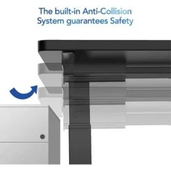 FLEXISPOT E6B Height Adjustable Electric Standing Desk Frame Only Three-Stage With Anti-collision System, Heavy Duty Steel Stand Up Desk With Automatic Memory Smart Keyboard (Black Frame)