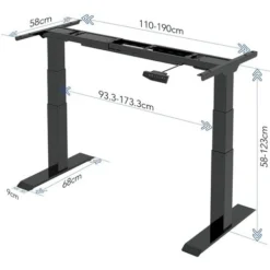 FLEXISPOT E6B Height Adjustable Electric Standing Desk Frame Only Three-Stage With Anti-collision System, Heavy Duty Steel Stand Up Desk With Automatic Memory Smart Keyboard (Black Frame) -Office Furniture Store 37997691 3