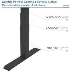 FLEXISPOT E6B Height Adjustable Electric Standing Desk Frame Only Three-Stage With Anti-collision System, Heavy Duty Steel Stand Up Desk With Automatic Memory Smart Keyboard (Black Frame) -Office Furniture Store 37997691 4