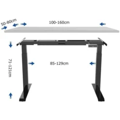 SANODESK EZ1 Standing Desk Electric Height-Adjustable Desk Frame Only With Anti-collision Protection, Memory Control And Soft Start/stop Function (Black)