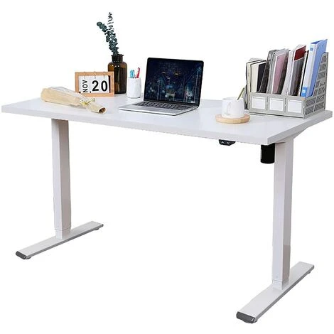 FLEXISPOT EG1 Height Adjustable Electric Standing Desk Frame,2-Stage Desk With Single Motor Heavy Duty Steel Stand Up Desk (White Frame) 2 FLEXISPOT EG1 Height Adjustable Electric Standing Desk Frame,2-Stage Desk With Single Motor Heavy Duty Steel Stand Up Desk (White Frame) - Image 2