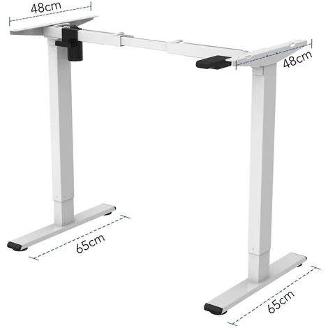 FLEXISPOT EG1 Height Adjustable Electric Standing Desk Frame,2-Stage Desk With Single Motor Heavy Duty Steel Stand Up Desk (White Frame) 3 FLEXISPOT EG1 Height Adjustable Electric Standing Desk Frame,2-Stage Desk With Single Motor Heavy Duty Steel Stand Up Desk (White Frame) - Image 3