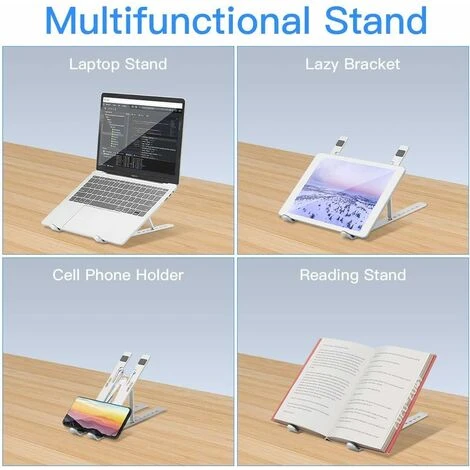 Laptop Stand, 7-Levels Adjustable Portable Laptop Holder Notebooks, Foldable Ventilated Laptop Riser For Desk, Aluminum Non-Slip Laptop Mount 5 Laptop Stand, 7-Levels Adjustable Portable Laptop Holder Notebooks, Foldable Ventilated Laptop Riser For Desk, Aluminum Non-Slip Laptop Mount - Image 5