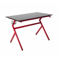 Neo Red Ergonomic Gaming Desk With Headphone Hook
