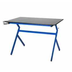 Neo Blue Ergonomic Gaming Desk With Headphone Hook