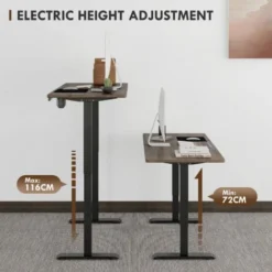 Vinsetto Height Adjustable Electric Standing With 4 Memory Preset Black -Office Furniture Store 40901508 4