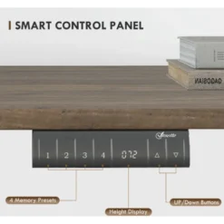 Vinsetto Height Adjustable Electric Standing With 4 Memory Preset Black -Office Furniture Store 40901508 5