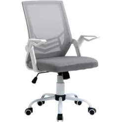Vinsetto Mesh Swivel Office Chair Task Computer Chair W/ Lumbar Support, Grey