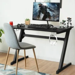 Gaming Computer Desk Ergonomic Racing Table Workstation W/Cup & Headphone Holder -Office Furniture Store 41019525 4