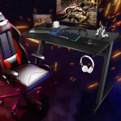 Gaming Computer Desk Ergonomic Racing Table Workstation W/Cup & Headphone Holder -Office Furniture Store 41019525 5