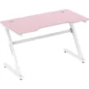HOMCOM 1.2m Z-Shaped Racing Style Gaming Desk W/ Cable Managenent Home Office Pink