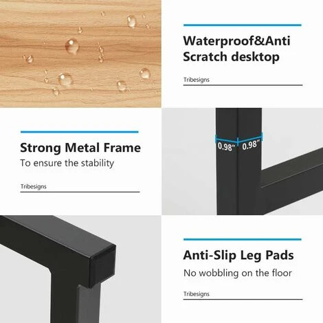 Computer Desk, Home Office Desk Study Desk With Hutch And Shelves For Small Space,107 X 50 X140cm(Light Marple) 4 Computer Desk, Home Office Desk Study Desk With Hutch And Shelves For Small Space,107 X 50 X140cm(Light Marple) - Image 4