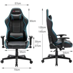 GTFORCE EVO Z RACING RECLINING SWIVEL OFFICE GAMING COMPUTER PC LEATHER CHAIR BLUE -Office Furniture Store 44638607 5