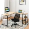L-Shaped Corner Computer Desk Industrial PC Table Large Workstation With Storage