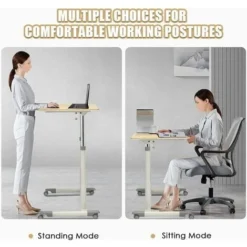Height Adjustable Laptop Table Mobile Sit Stand Converter Lifting Desk W/ Wheels -Office Furniture Store 46895430 4