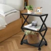 3-tier X-Shaped Mobile Printer Stand Rolling Printer Cart W/Storage Shelf