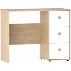 Neptune Computer Desk 2 Drawer Dressing Table Shelves Storage Home, White & Oak 9 Neptune Computer Desk 2 Drawer Dressing Table Shelves Storage Home, White & Oak -Office Furniture Store 49193860 5