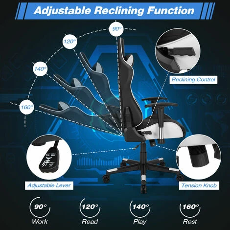 Ergonomic Racing Gaming Chair Swivel Executive Recliner Computer Desk Chair 4 Ergonomic Racing Gaming Chair Swivel Executive Recliner Computer Desk Chair - Image 4