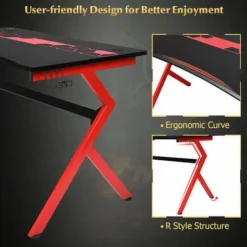 Ergonomic Gaming Desk R-Shaped Racing Computer Table Workstation Home Office -Office Furniture Store 49344852 4