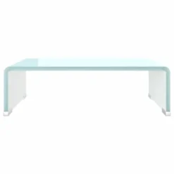 TV Stand/Monitor Riser Glass White 40x25x11 Cm VidaXL 8 TV Stand/Monitor Riser Glass White 40x25x11 Cm VidaXL -Office Furniture Store 5055749 4