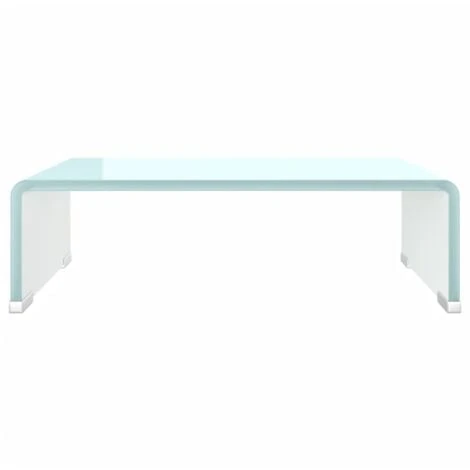 TV Stand/Monitor Riser Glass White 40x25x11 Cm VidaXL 4 TV Stand/Monitor Riser Glass White 40x25x11 Cm VidaXL - Image 4