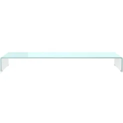 TV Stand/Monitor Riser Glass White 110x30x13 Cm VidaXL -Office Furniture Store 5055752 4