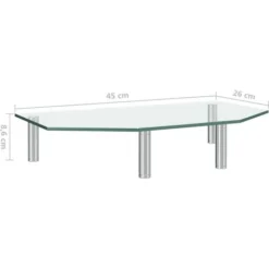 Monitor Stand 45x26x8.6 Cm Transparent Glass VidaXL 7 Monitor Stand 45x26x8.6 Cm Transparent Glass VidaXL -Office Furniture Store 51761330 3