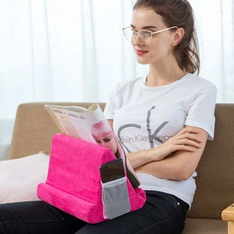 Soft Pillow Tablet Pillow Stand For Ipad Stand Mult-Angle Tablet Phone Holder Lap Stand Mobile Phone Holder (Pink) 4 Soft Pillow Tablet Pillow Stand For Ipad Stand Mult-Angle Tablet Phone Holder Lap Stand Mobile Phone Holder (Pink) - Image 4
