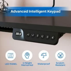 FLEXISPOT Electric Height Adjustable Standing Desk Sit Stand Desk Adjustable Desk Stand Up Desk With Memory Pannel-(Black Frame+100cm Black Top) -Office Furniture Store 52078320 4