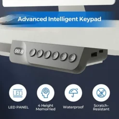 FLEXISPOT Electric Height Adjustable Standing Desk Sit Stand Desk Adjustable Desk Stand Up Desk With Memory Pannel-(White Frame+100cm White Top) -Office Furniture Store 52078321 4