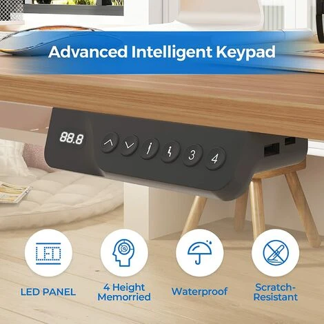 FLEXISPOT Electric Height Adjustable Standing Desk Sit Stand Desk Adjustable Desk Stand Up Desk With Memory Pannel-(White Frame+100cm Maple Top) 3 FLEXISPOT Electric Height Adjustable Standing Desk Sit Stand Desk Adjustable Desk Stand Up Desk With Memory Pannel-(White Frame+100cm Maple Top) - Image 3