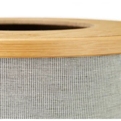 Relaxdays Bamboo Trash Can, Round Waste Bin With Insert And Magnetic Lids, 35 Cm Tall, Natural/Grey -Office Furniture Store 52223050 5